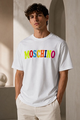 Белая оверсайз футболка colourblocked logo