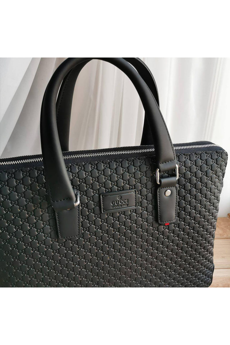Gucci Кожаная сумка GG Supreme briefcase 38х28 см