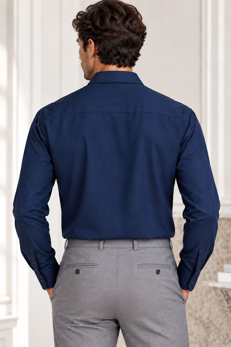 Kiton Мужская тёмно-синяя рубашка premium