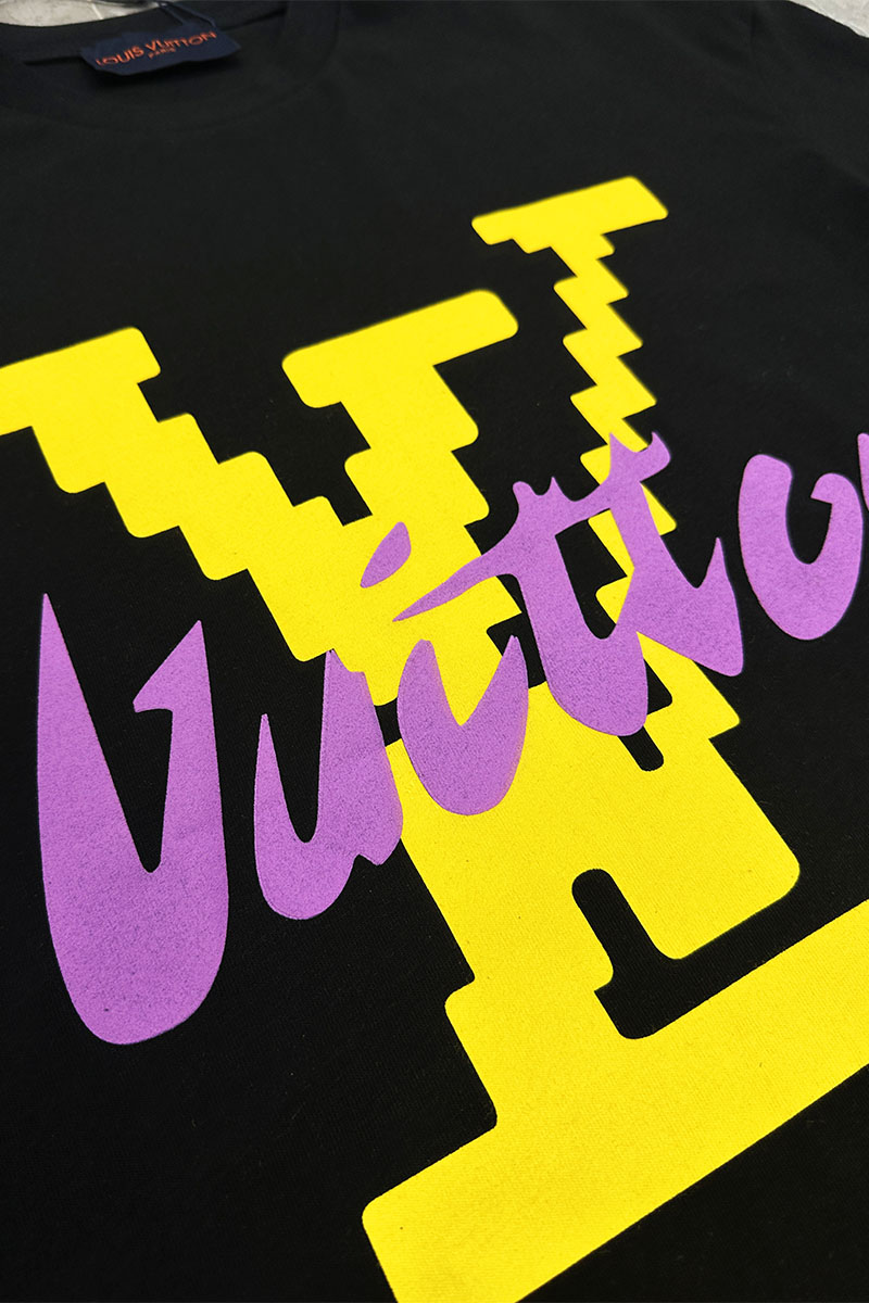 Lоuis Vuittоn Чёрная оверсайз футболка logo-print