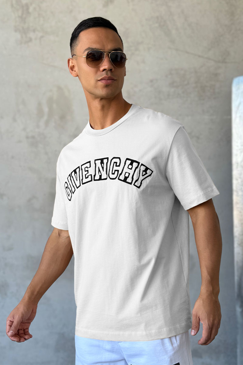 Givenchy Белая оверсайз футболка college logo-embroidered