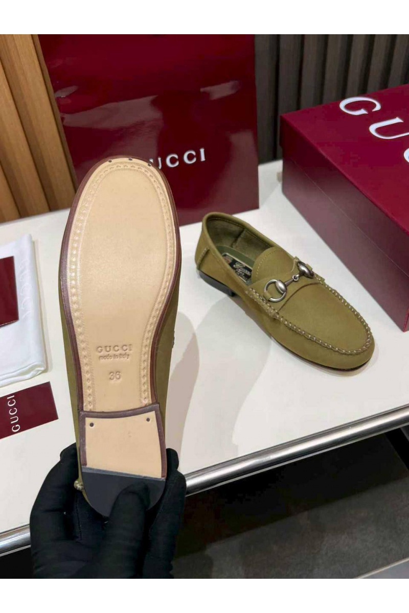 Gucci Женские замшевые лоферы GG premium