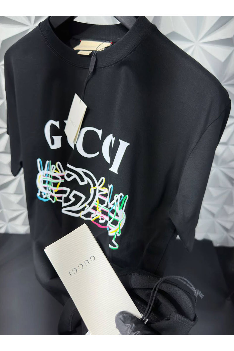 Gucci Чёрная оверсайз футболка Double G 