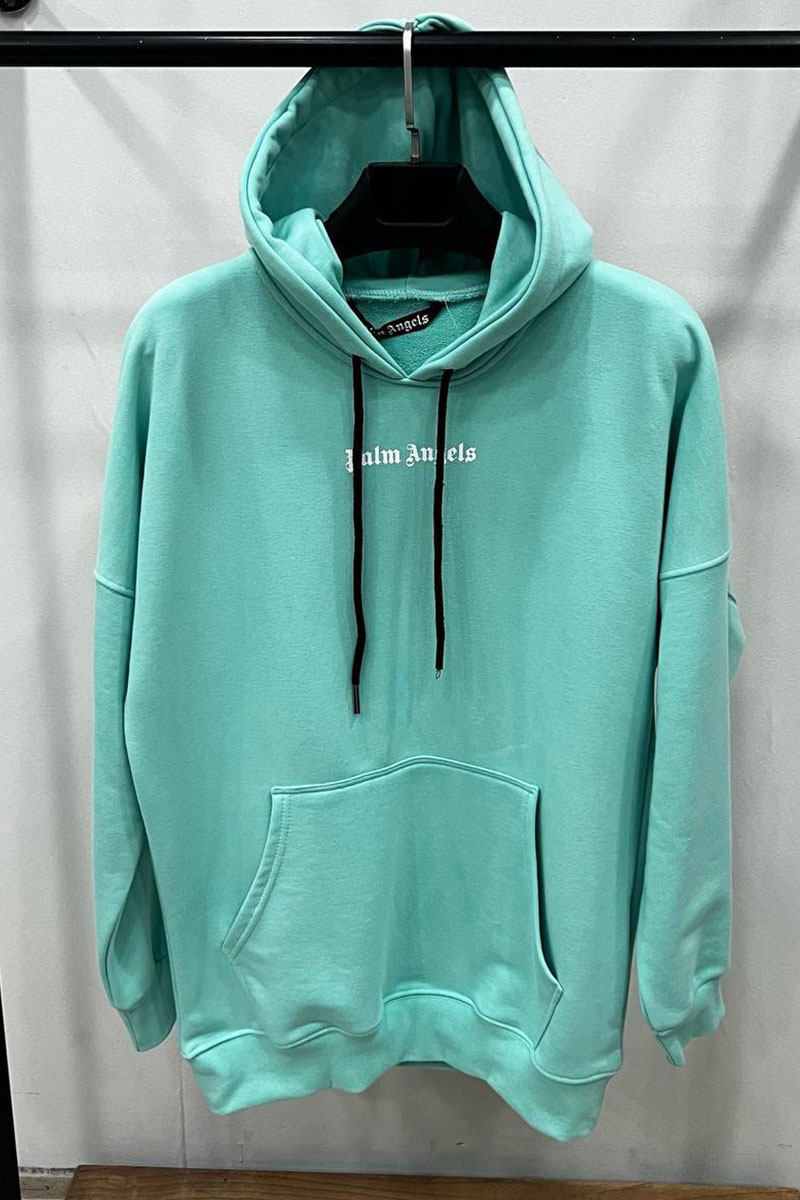 Palm Angels Бирюзовое оверсайз худи Classic logo-print