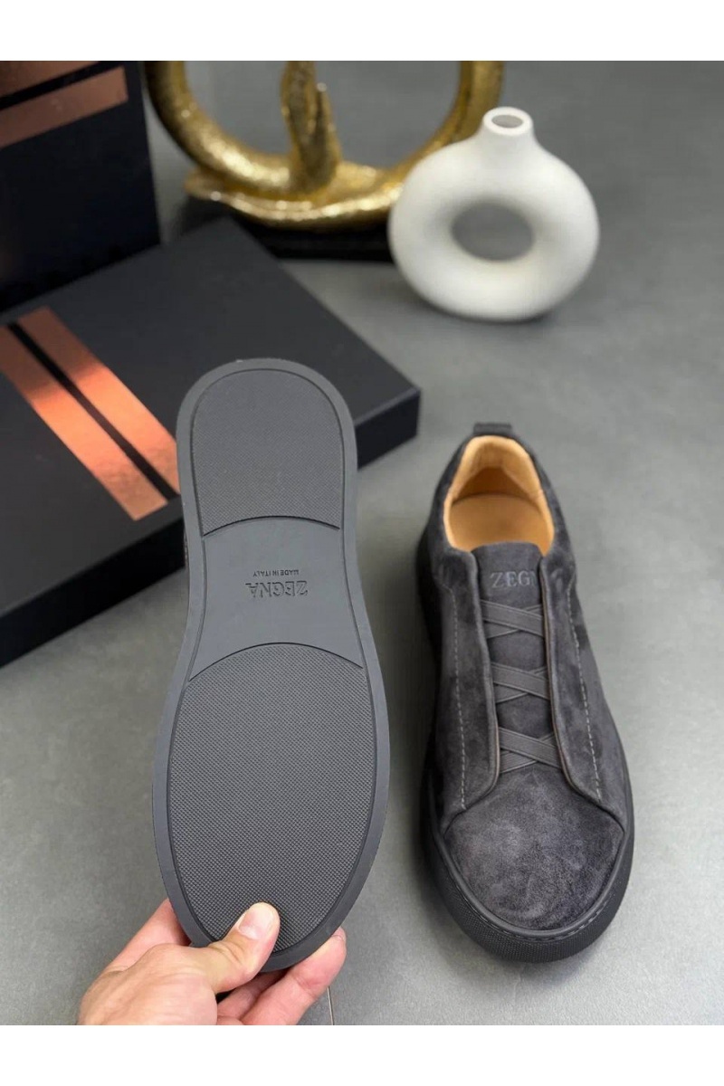 Zegna Замшевые кроссовки Triple Stitch