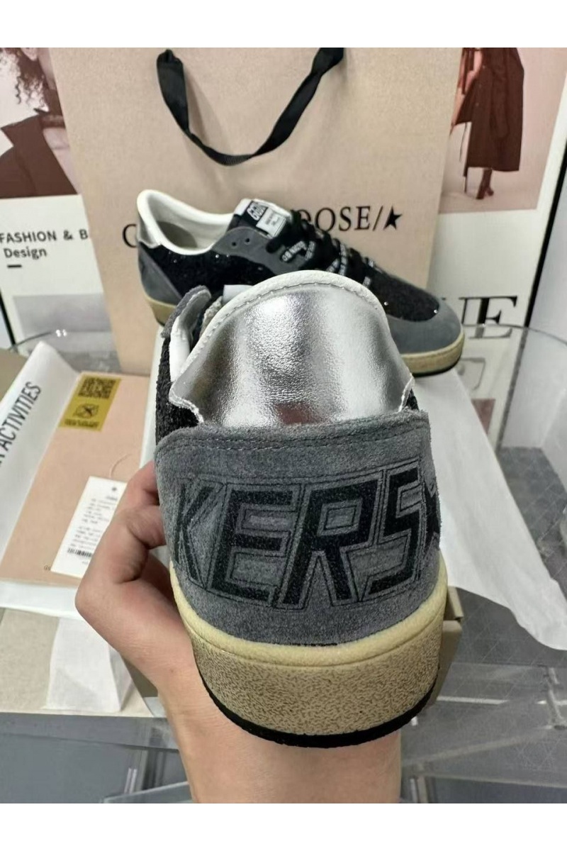 Designer Clothing Женские кожаные кроссовки Golden Goose Ball Star Premium - Black / Grey
