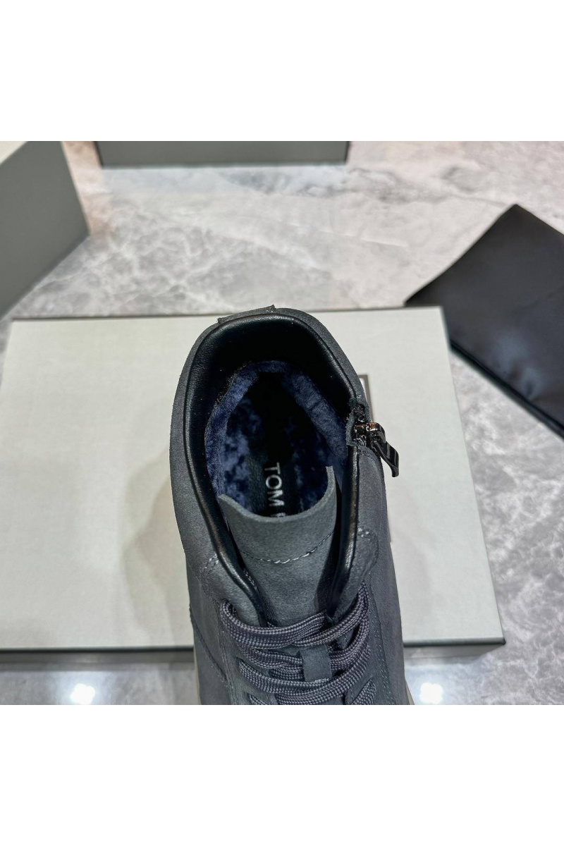 Tom Ford Замшевые кроссовки с мехом Tom Ford high-top - Grey