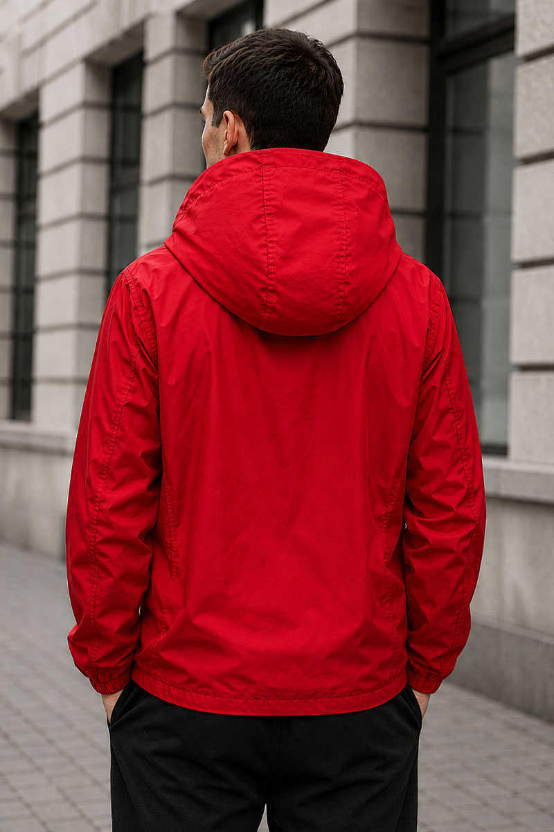 Stone Island Мужская красная ветровка compass-patch