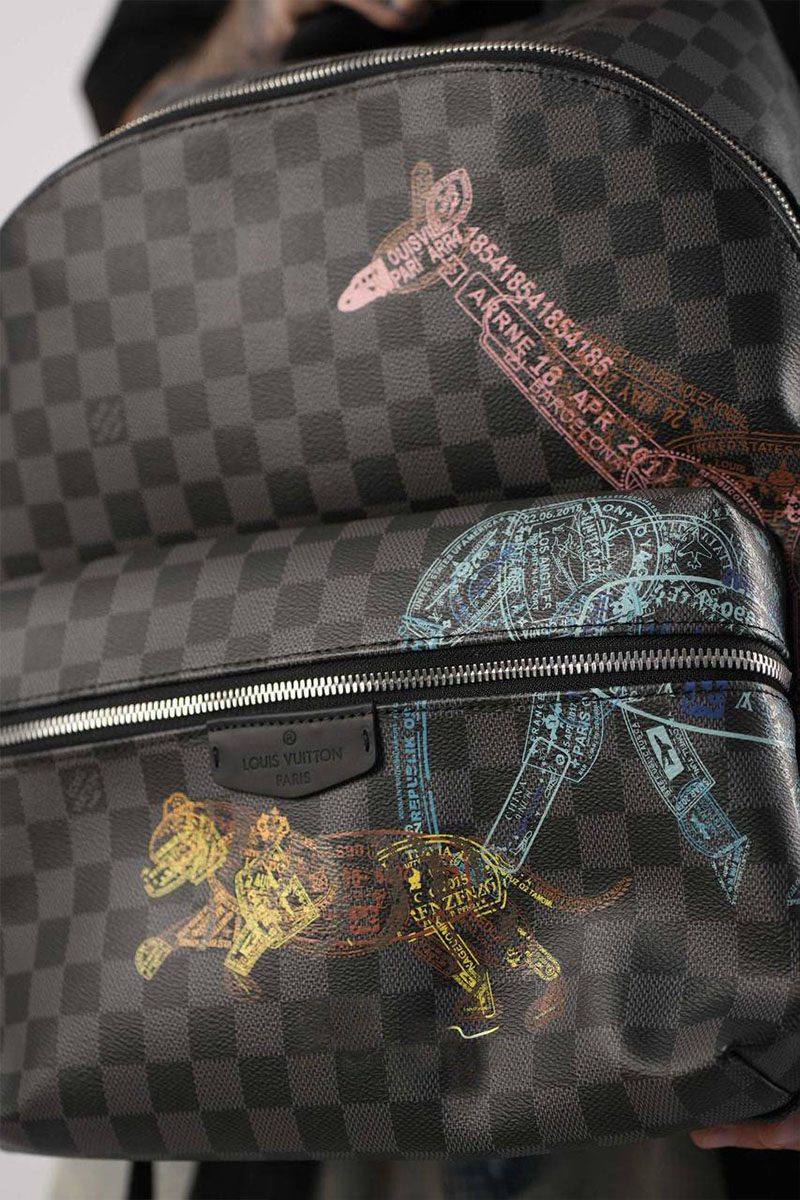 Lоuis Vuittоn Кожаный рюкзак Discovery Damier Graphite 37x40x20 см