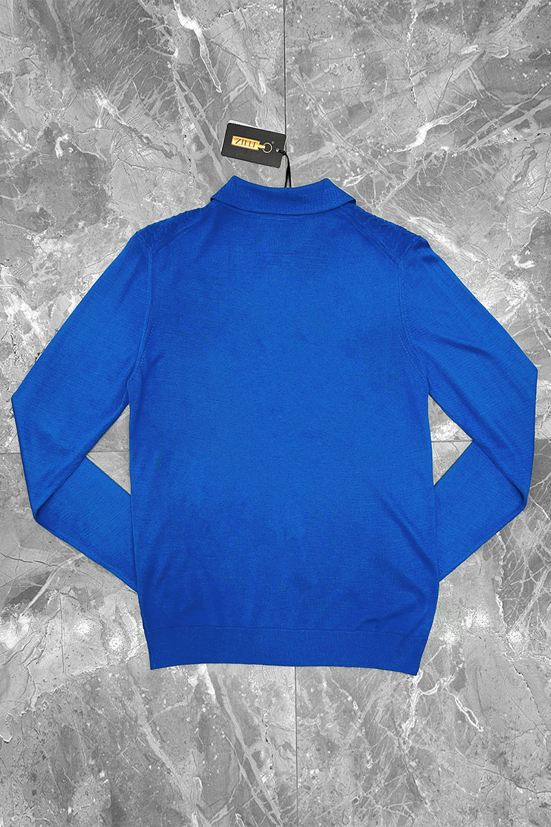 Zilli Поло с длинным рукавом zip-up - Blue