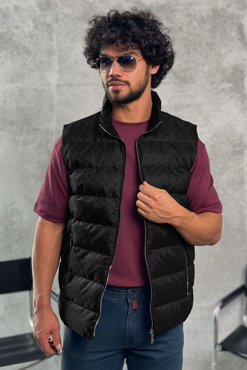 Gucci Мужской чёрный жилет GG monogram