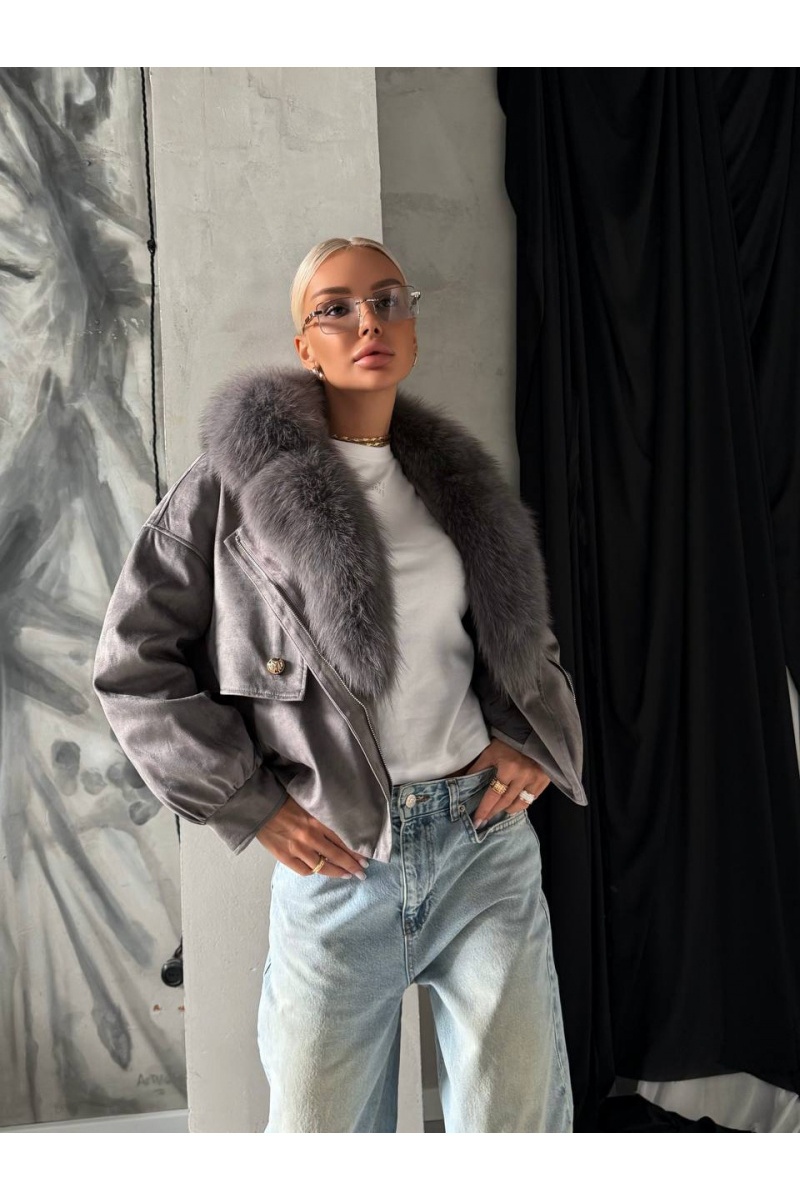 Loro Piana Женский бомбер с натуральным мехом premium