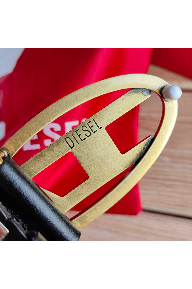 Diesel Кожаный ремень D-buckle (ширина 4 см)
