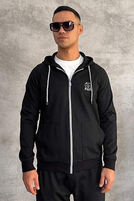 Кофта на молнии logo-embroidered - Black 