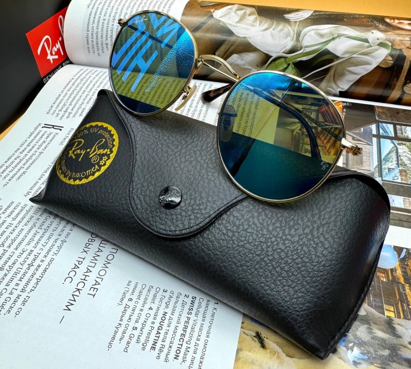 Ray-Ban Солнцезащитные очки Round Metal - Blue Mirrored