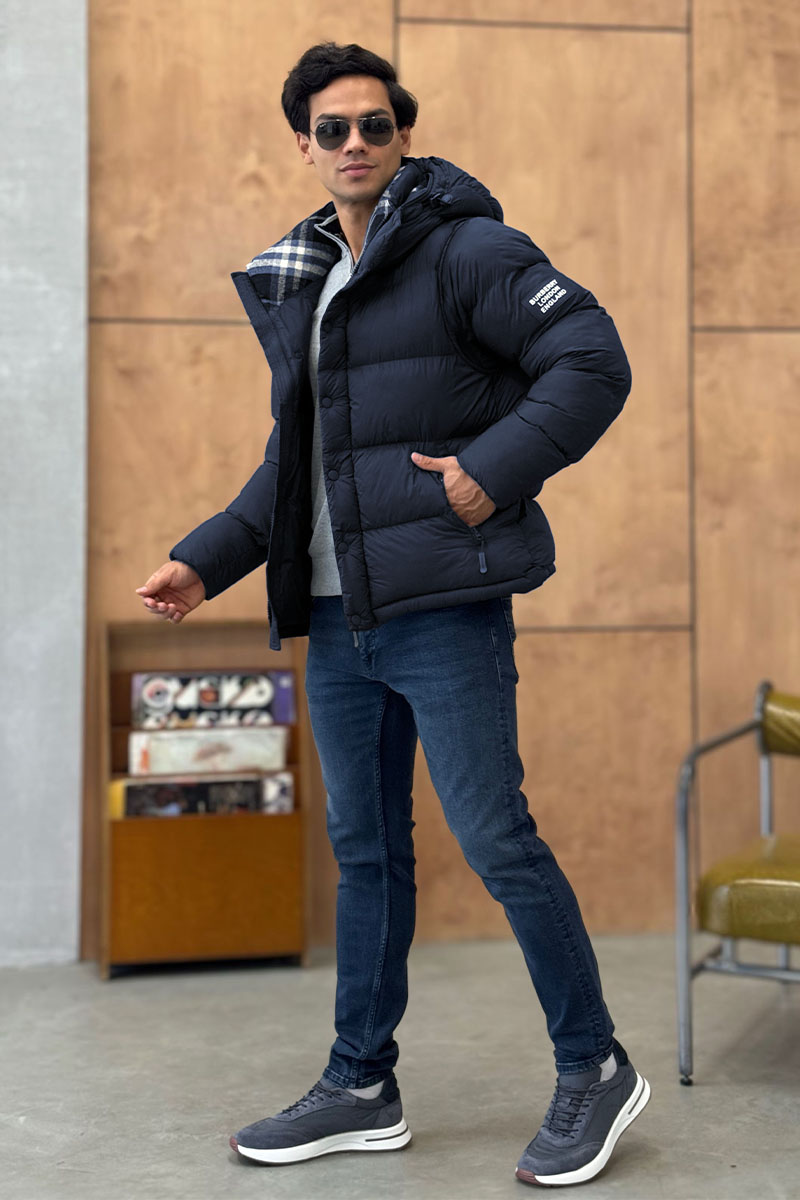 Burberry Синяя куртка со съёмными рукавами Lockwell logo-patch