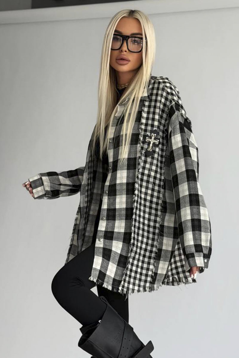 Chrome Hearts Женская рубашка в клетку premium