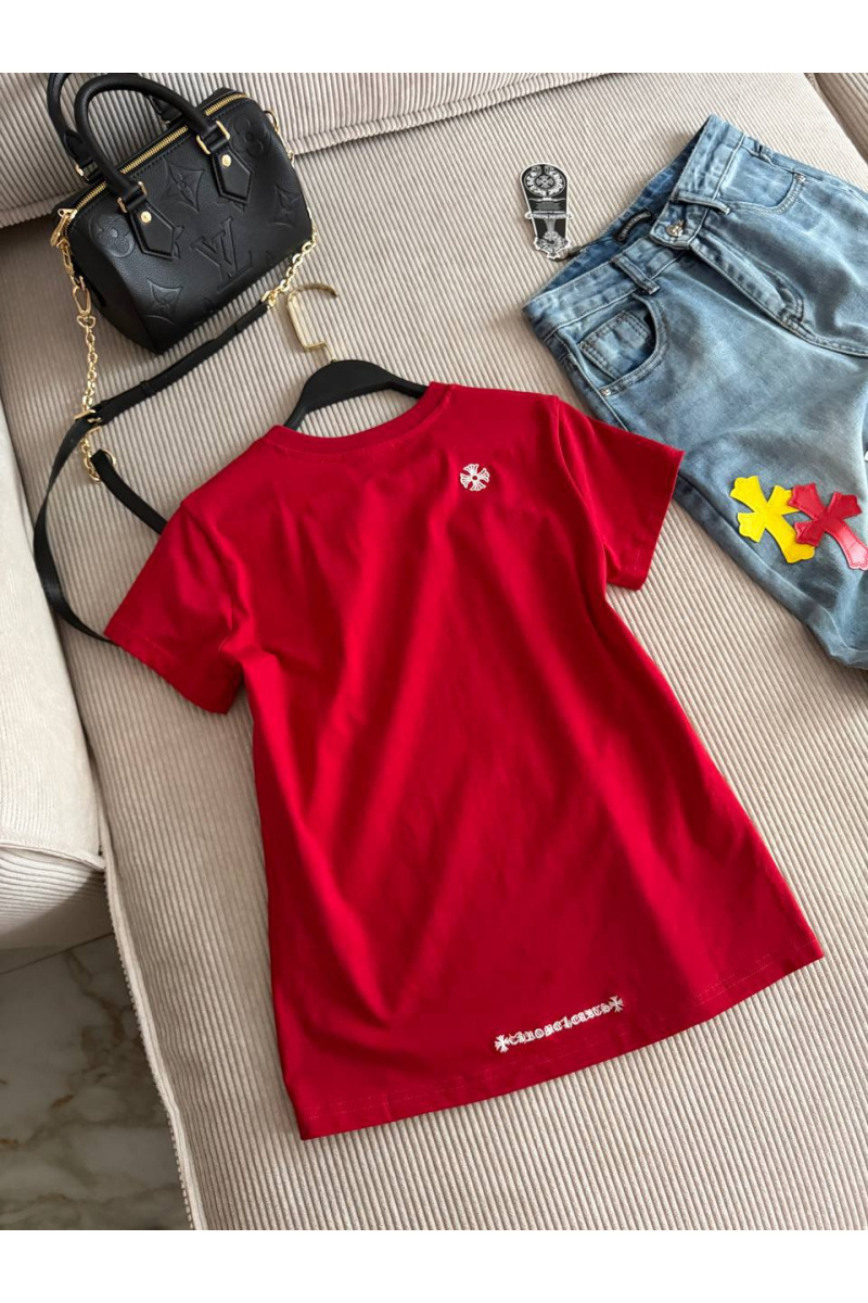 Chrome Hearts Женская красная футболка premium