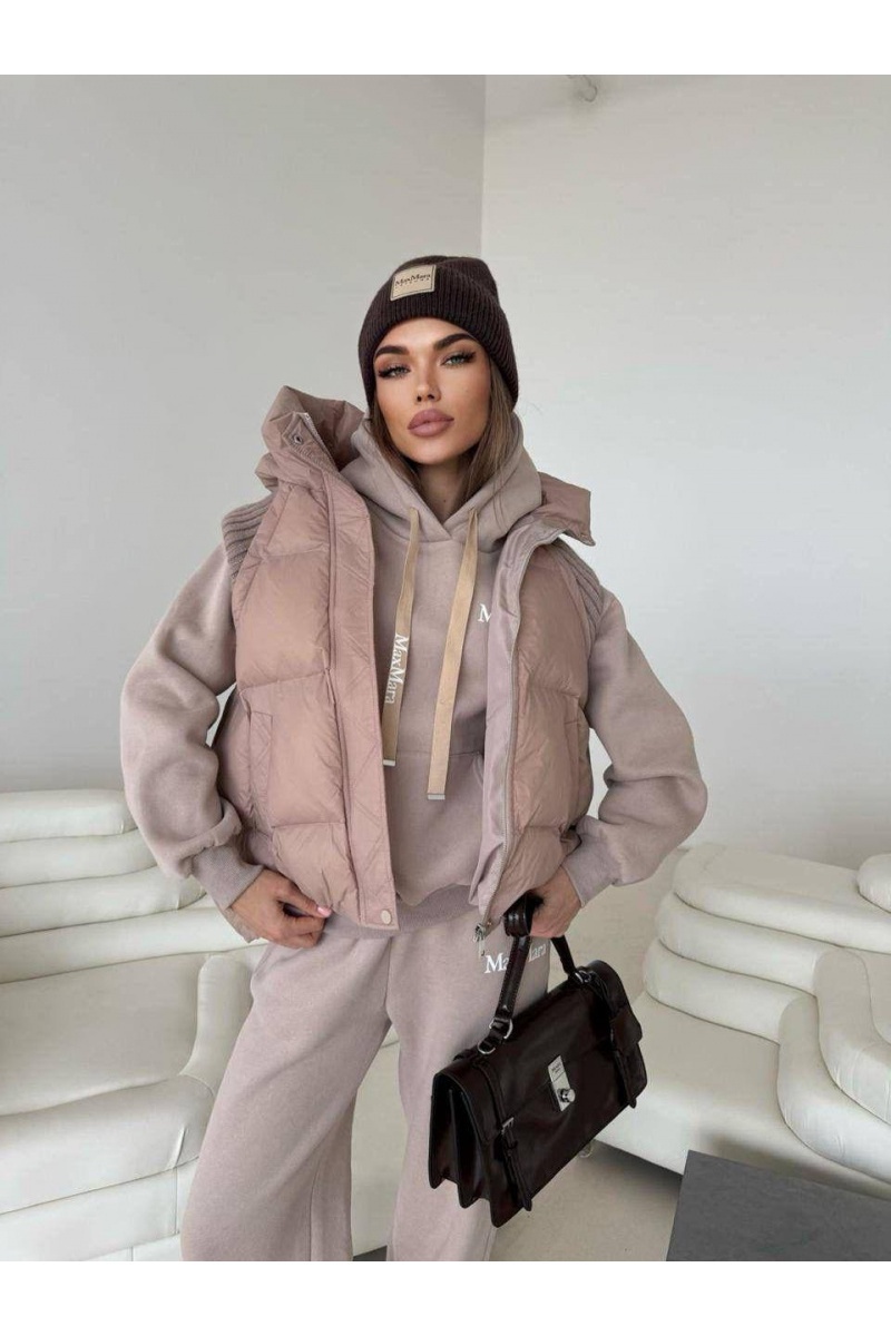 Max Mara Женский костюм тройка на флисе premium - Beige