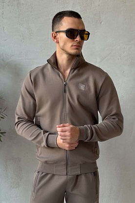 Кофта на молнии logo-patch - Beige 