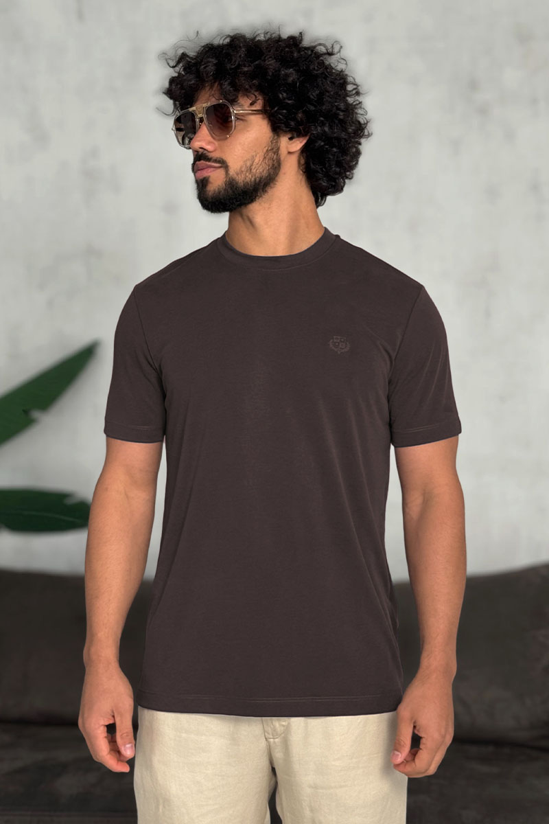 Loro Piana Футболка коричневого цвета