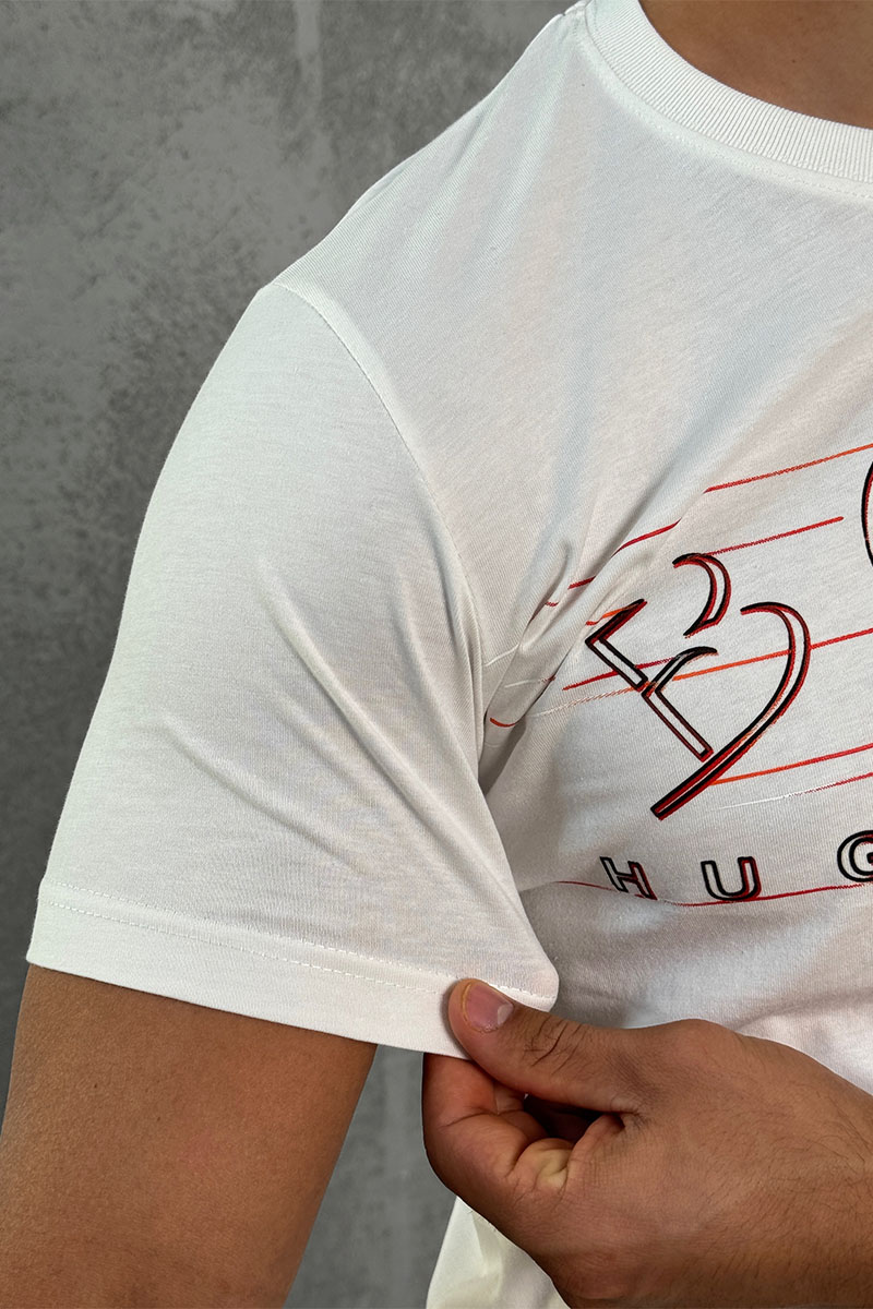 Hugо Воss Футболка белого цвета logo-applique
