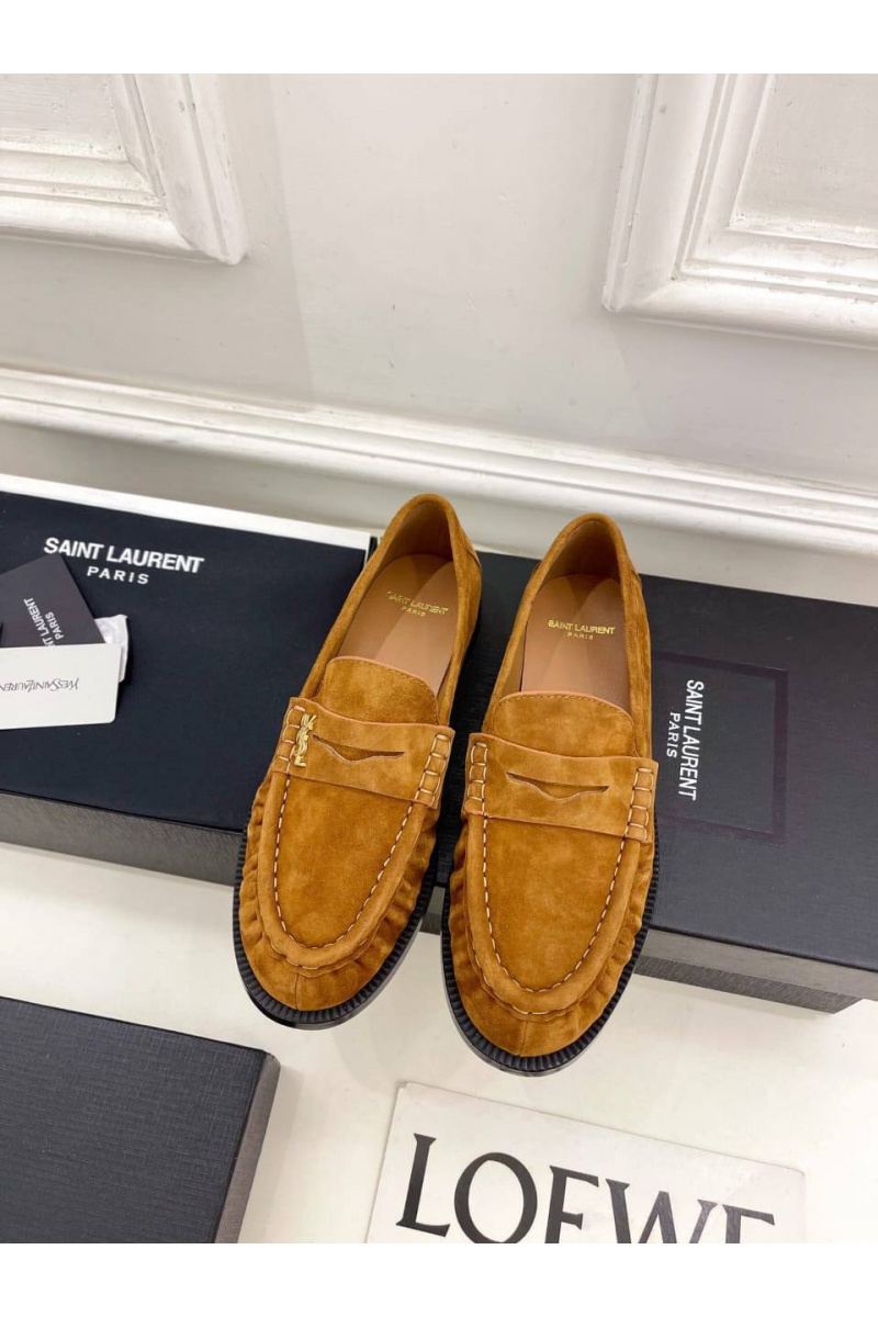 Yves Saint Laurent Женские замшевые лоферы premium