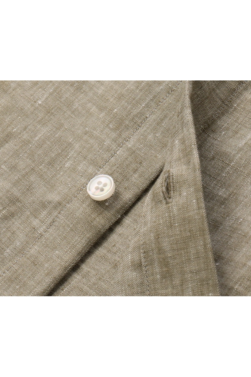 Kiton Льняная рубашка цвета хаки premium