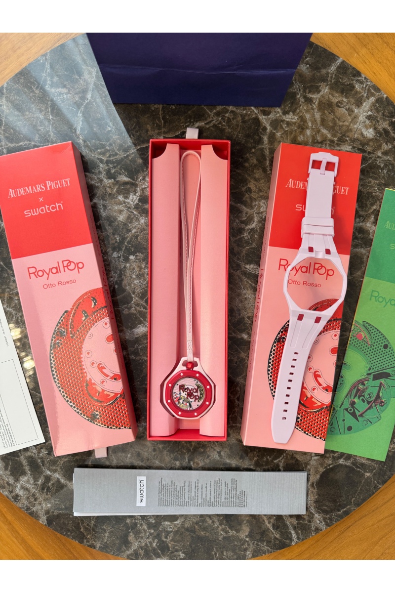 Designer Clothing Часы Audemars Piguet x Swatch "Royal Pop" Otto Rosso premium