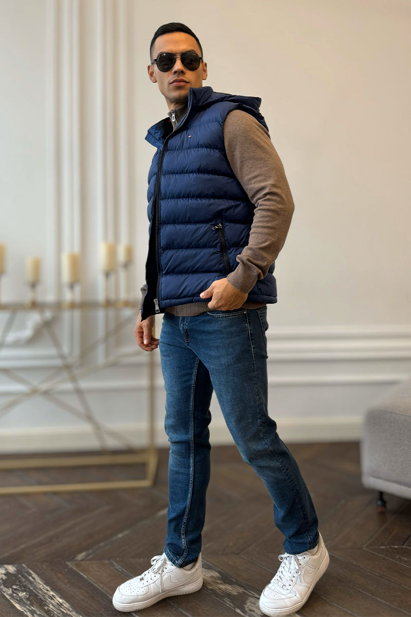 Tommy Hilfiger Синий жилет embroidered-logo