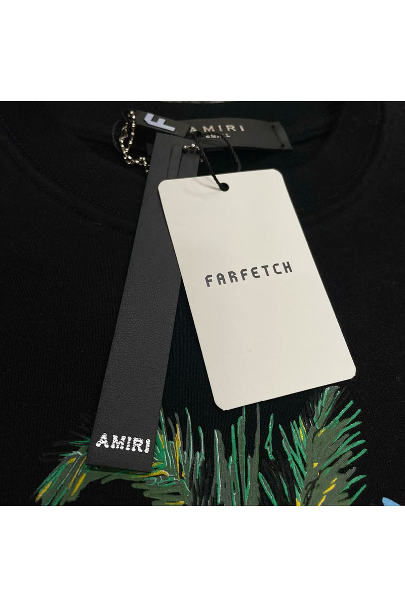 Amiri Чёрный мужской свитшот Rum Label logo-print