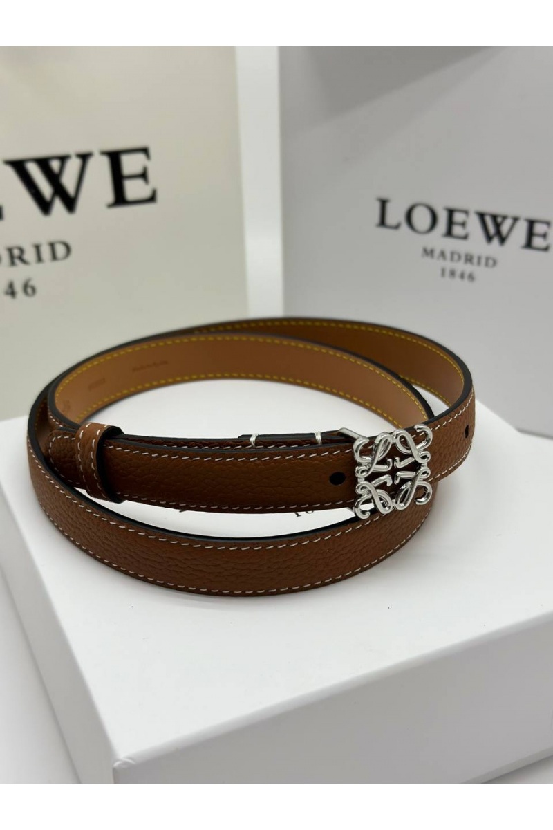 Loewe Женский кожаный ремень Anagram - ширина 2 см, длина 75 / 80 / 85 / 90 см (2 расцветки)