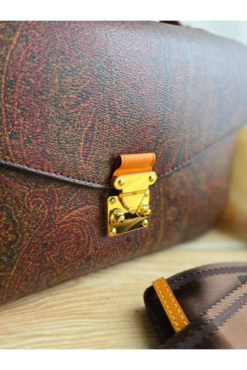 Etro Кожаная сумка с узором пейсли 24x17 см