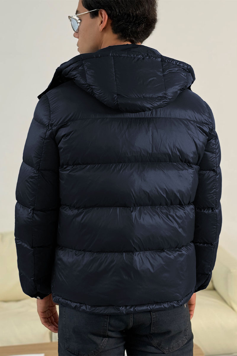 Prada Мужской пуховик logo-plaque - Navy 