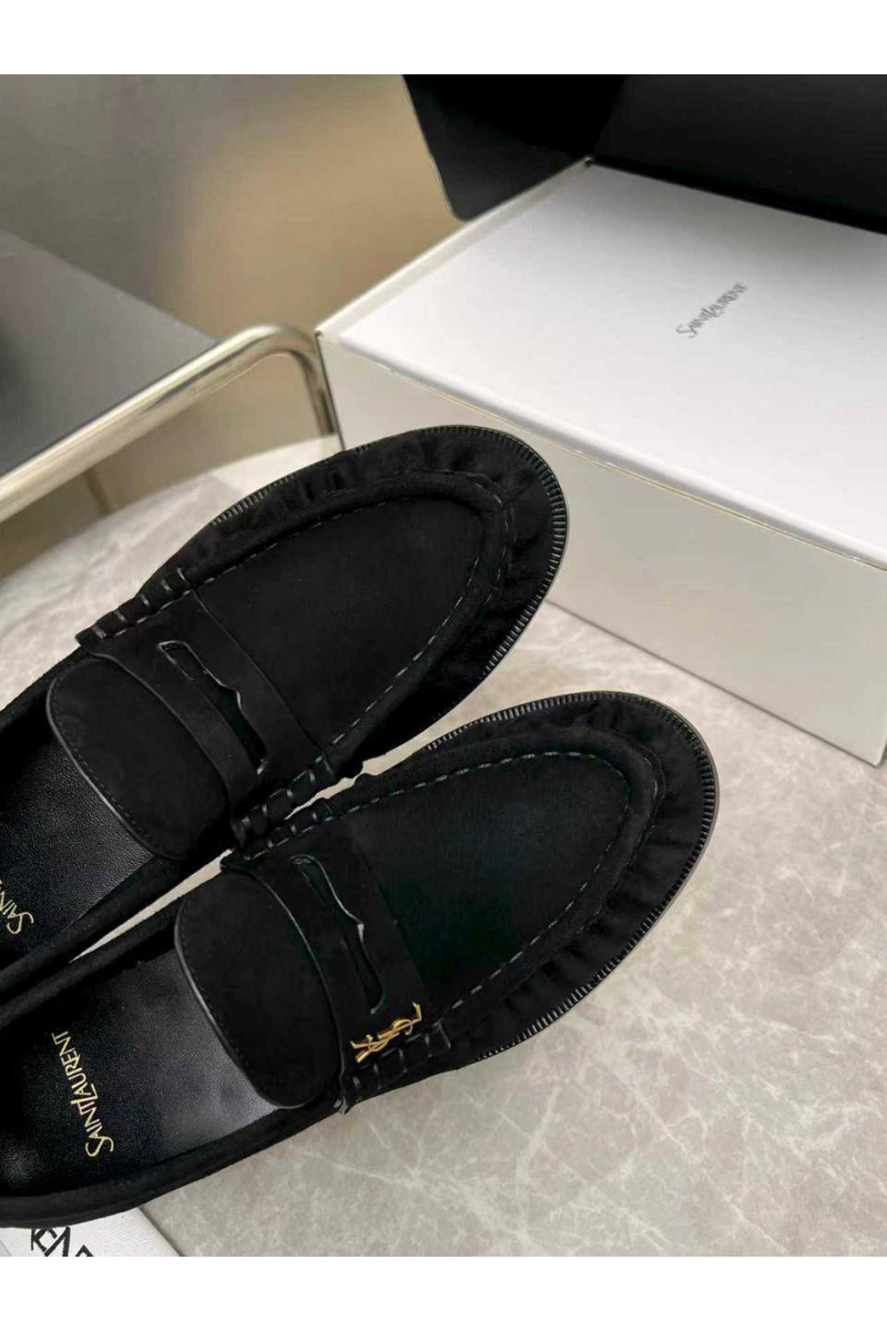 Yves Saint Laurent Женские замшевые лоферы premium