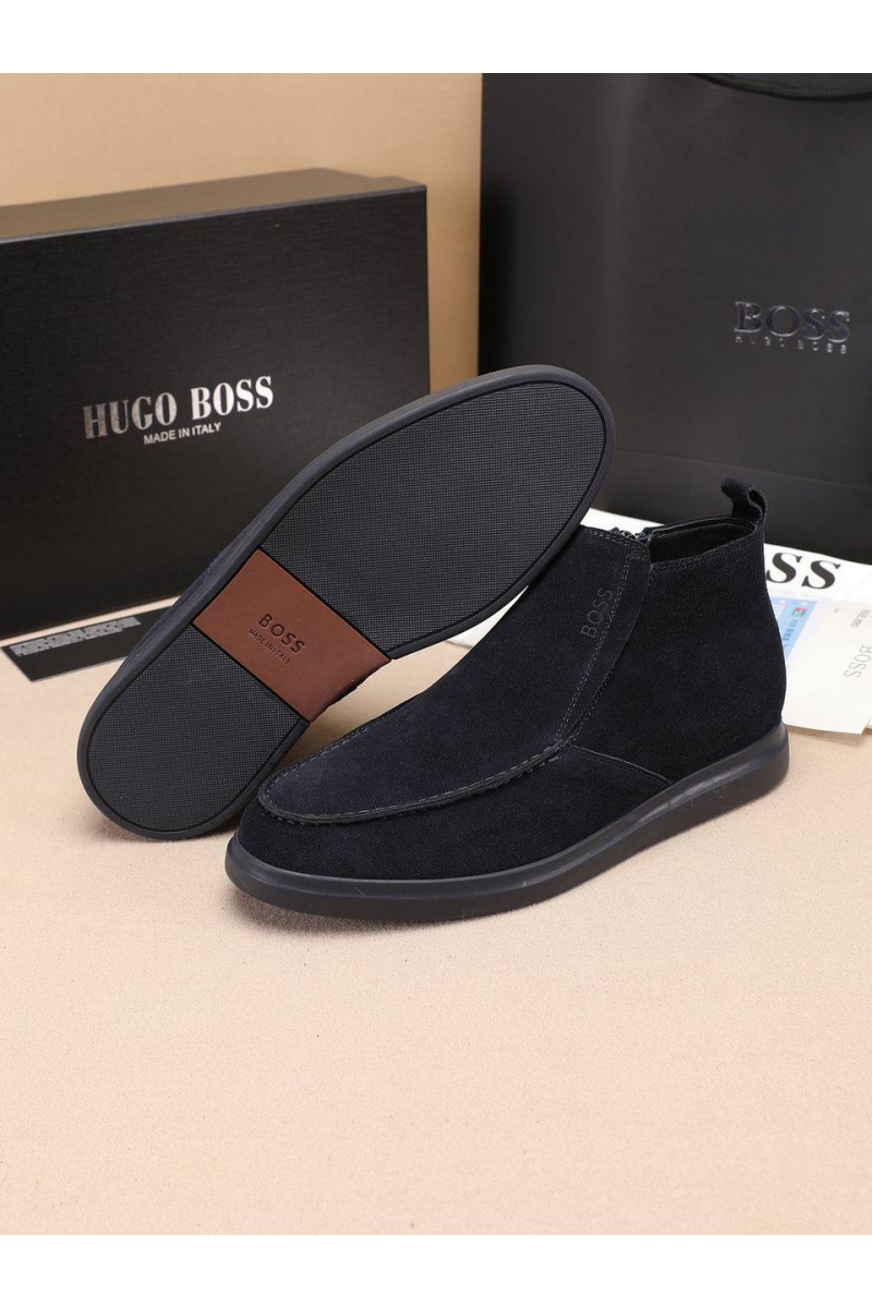 Hugо Воss Замшевые лоферы с мехом high-top - Navy