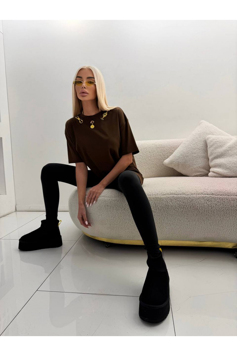 Schiaparelli Женская базовая футболка premium - Brown