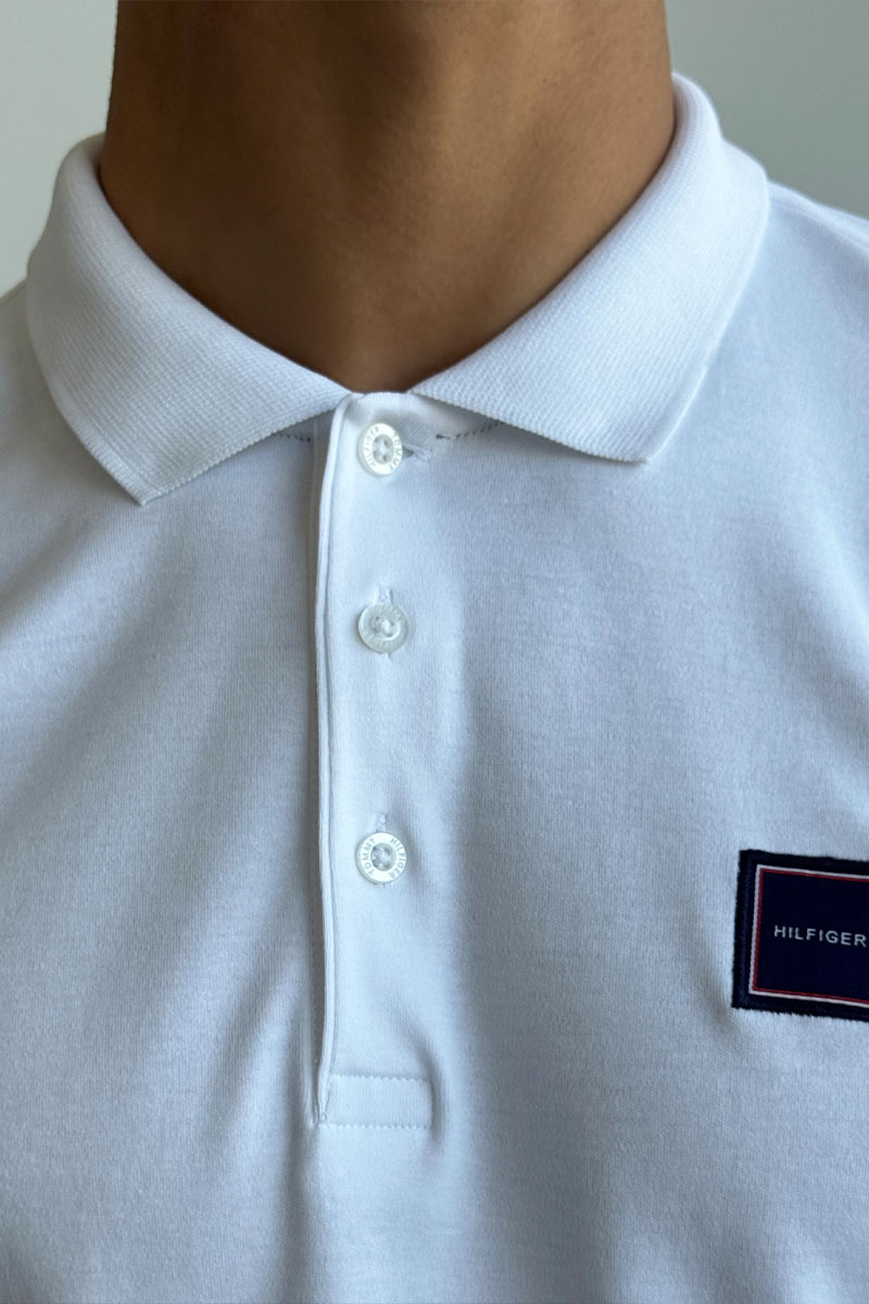 Tommy Hilfiger Классическое мужское поло белого цвета