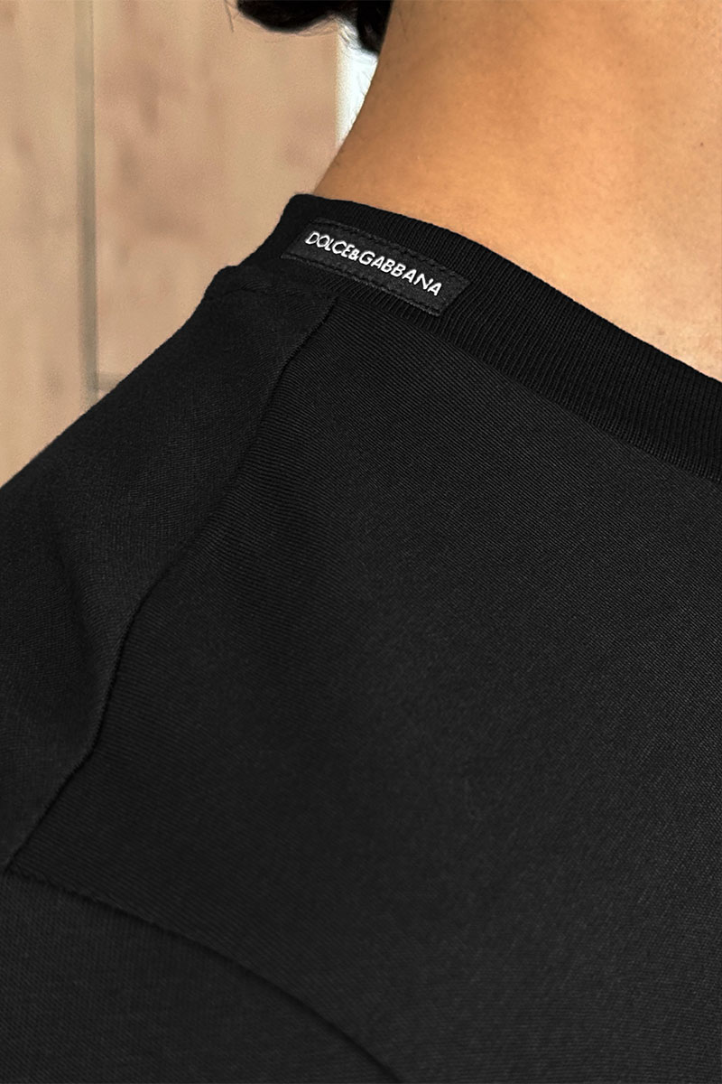 Dоlсе & Gаbbаnа Футболка чёрного цвета logo-embroidered