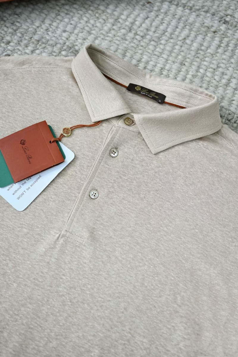 Loro Piana Мужское тёмно-бежевое поло premium