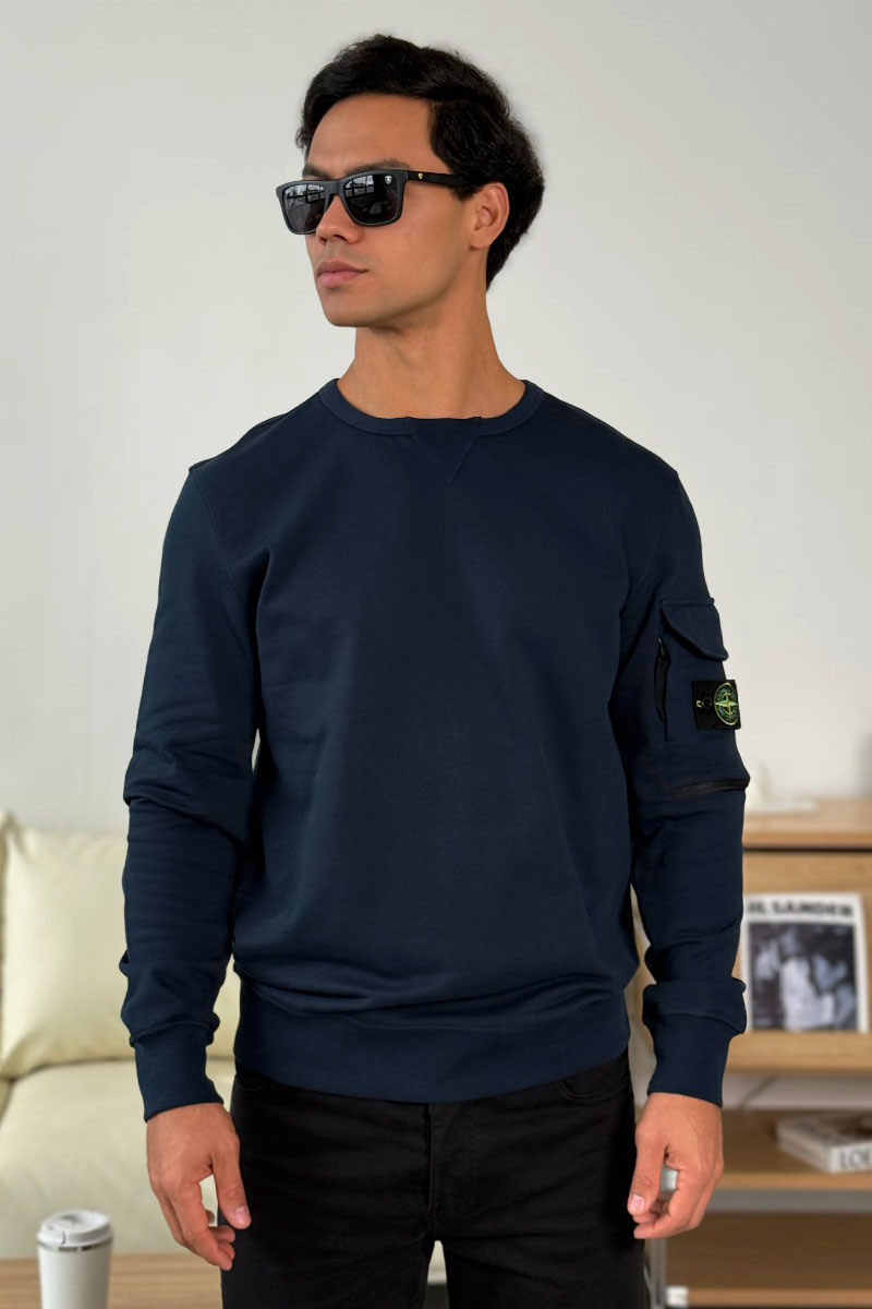 Stone Island Тёмно-синий свитшот compass-patch crewneck