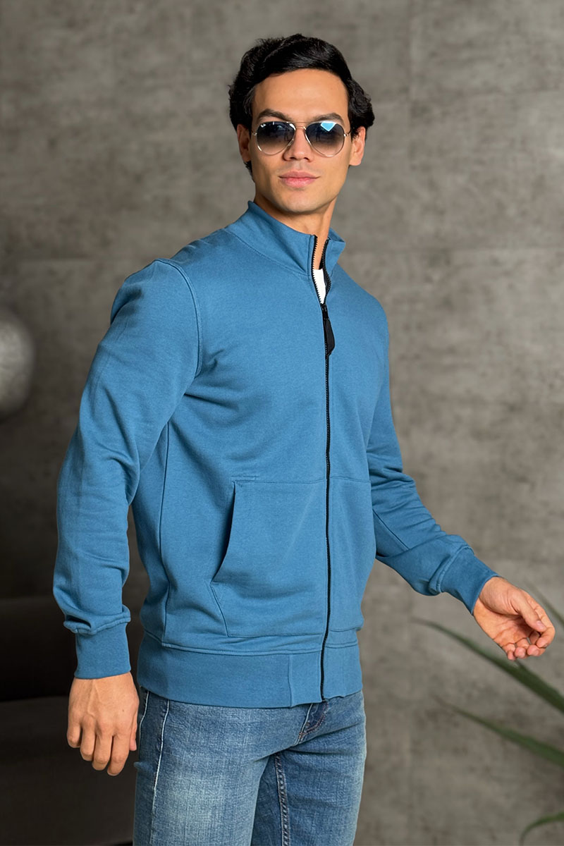 Stone Island Кофта синего цвета Zip-Up Compass-patch