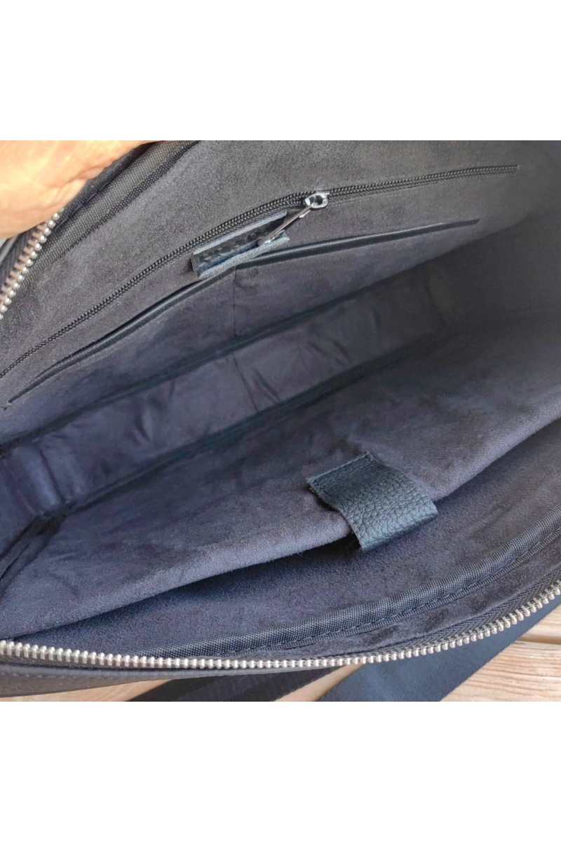 Prada Мужская кожаная сумка 38x28 см - Black