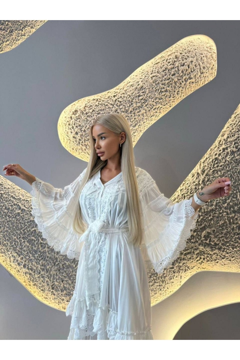Zimmermann Женское кружевное платье белого цвета Zimmermann