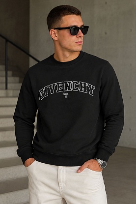 Чёрный свитшот College logo-embroidered 