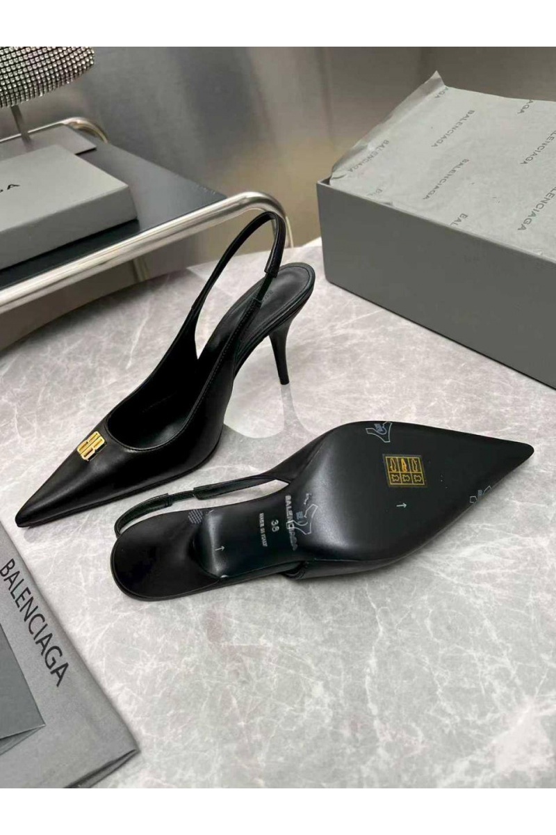Balenciaga Женские кожаные туфли на каблуке premium
