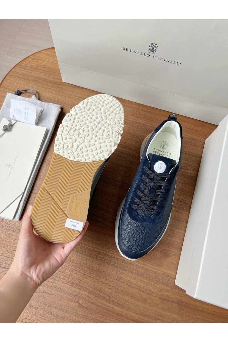 Brunеllо Сuсinеlli Кожаные кроссовки Premium - Navy