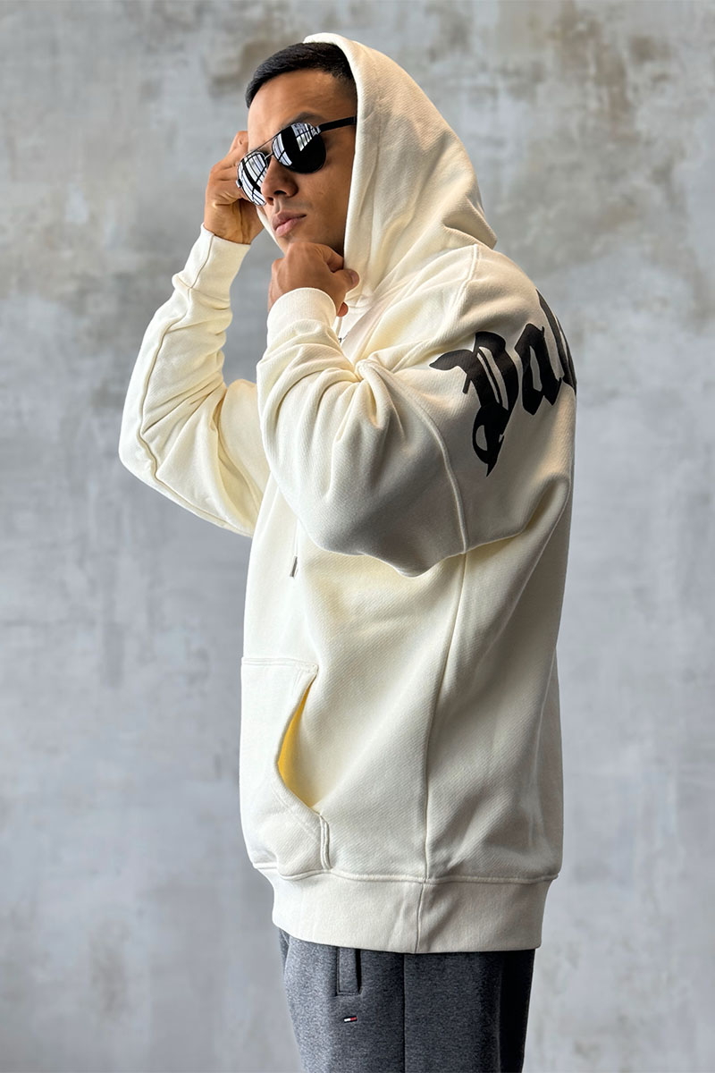 Palm Angels Утеплённое оверсайз худи Classic Logo - White