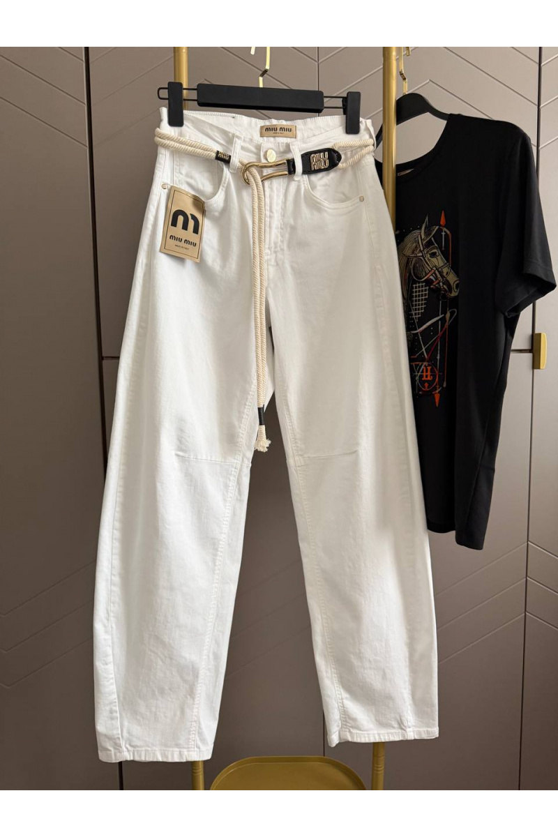 MIU MIU Женские джинсы белого цвета premium