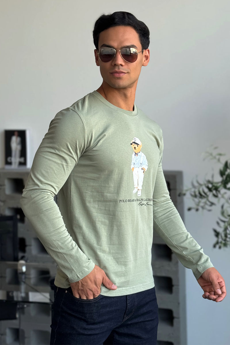 Polo Ralph Lauren Мужской лонгслив "Bear" - Light Green